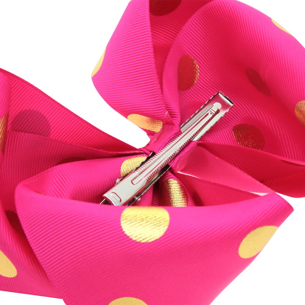 20 Colors 8 Inch Baby Ribbon Bow Hairpin Stamp Dot Clips Girls Large Bowknot Barrette Kids Hair Boutique Children Hair Accessories