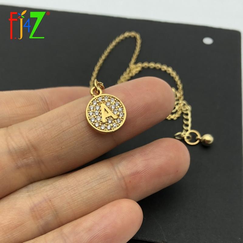 Pendant Necklaces F.J4Z Alphabet Pendants Golden Copper Mini 26 Letters Sparkling Zircon Crystal Coin Initial Collares
Pendant Necklaces F.J4Z Alphabet Pendants Golden Copper Mini 26 Letters Sparkling Zircon Crystal Coin Initial Collares