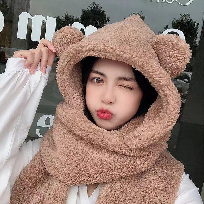 Berets 2021 Cute Little Bear Cashmere Bomber Hats Women Fluffy Hat With Ears Autumn Winter Pullover Earmuffs Warm Cap Muffler, White
Berets 2021 Cute Little Bear Cashmere Bomber Hats Women Fluffy Hat With Ears Autumn Winter Pullover Earmuffs Warm Cap Muffler, White