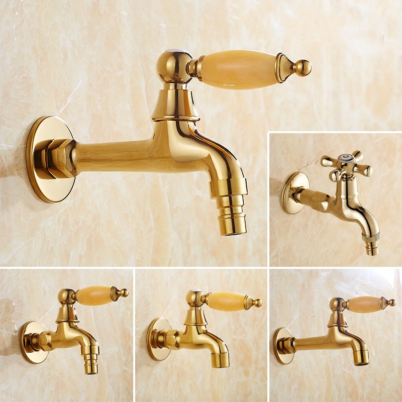 2021 New Brass Gold Finished Bibcock Faucet, Cold Tap, Toilet Bibcock, Copper Bibcock,tap, Luxury Garden Faucet P8zj