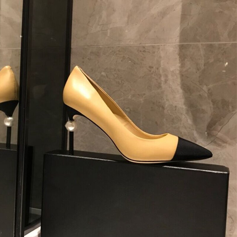 Pearl Small Breeze Women's Leather Shoes High Thin Heels Fashion Mixed Colors White Pointed Toe Spring Autumn Elegant 2021 Pumps, Black
Pearl Small Breeze Women's Leather Shoes High Thin Heels Fashion Mixed Colors White Pointed Toe Spring Autumn Elegant 2021 Pumps, Black