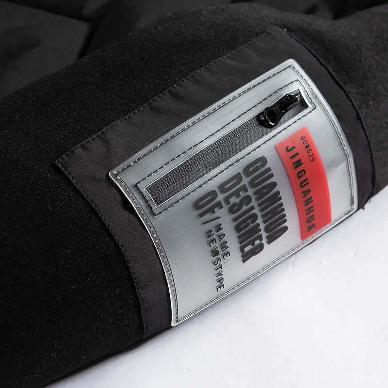 Winter Men Parka Casual Jacket Fashion Color patchwork Outwear Thicken And Warm hooded Coat Slim Fit Drop MF9 210818