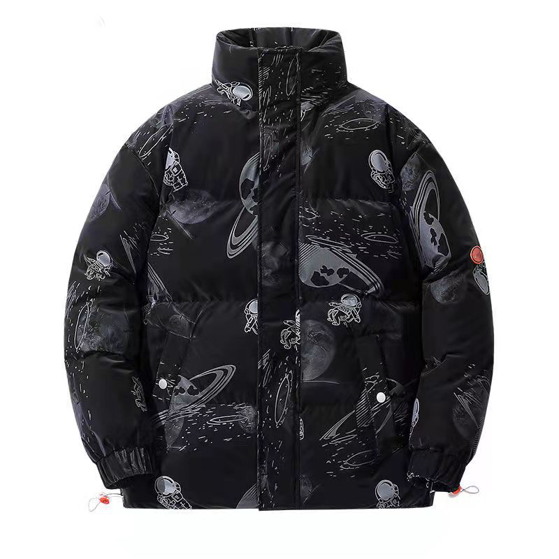 European American high-quality down jacket male space astronauts black and white winter solid color zipper warm outdoor sports Men's Parkas lovers trend, Desiccant
European American high-quality down jacket male space astronauts black and white winter solid color zipper warm outdoor sports Men's Parkas lovers trend, Desiccant
