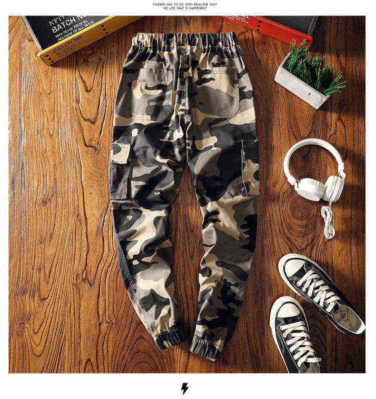 Camouflage Streetwear Cargo Pants Women Casual Joggers Black High Waist Loose Female Trousers Korean Style Ladies 211115