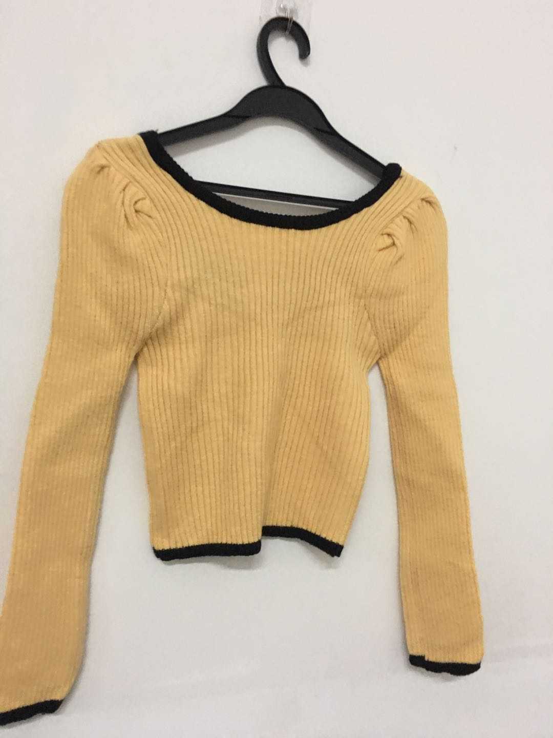 Neploe Women Sweater Puff Long Sleeve Knitted Tops Autumn Winter Korean Contrast Color O-neck Pullover Knitwear 4D932 210914