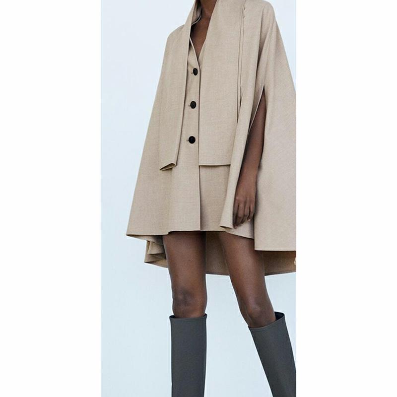 Women' Trench Coats Style Ladies Autumn And Spring Cloak Windbreaker Pocket Coat Open Stitch V-neck Long Streetwear 2021, Khaki
Women' Trench Coats Style Ladies Autumn And Spring Cloak Windbreaker Pocket Coat Open Stitch V-neck Long Streetwear 2021, Khaki