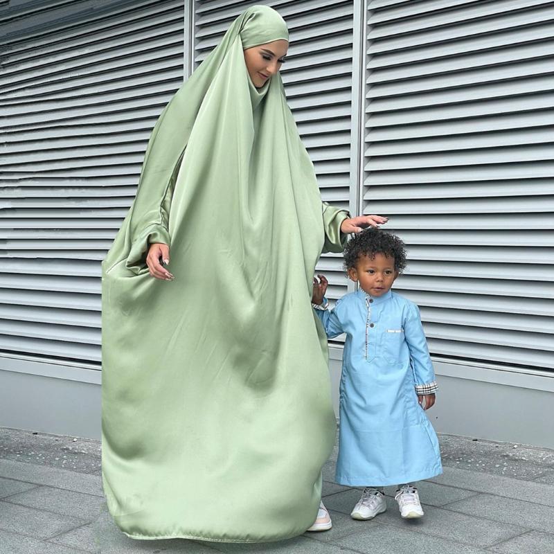 Ethnic Clothing Ramadan One Piece Prayer Abaya Dubai Silk Satin Muslim Hijab Dress Jilbab Kaftan Robe Long Khimar Islam Clothes Djellaba Fem
Ethnic Clothing Ramadan One Piece Prayer Abaya Dubai Silk Satin Muslim Hijab Dress Jilbab Kaftan Robe Long Khimar Islam Clothes Djellaba Fem