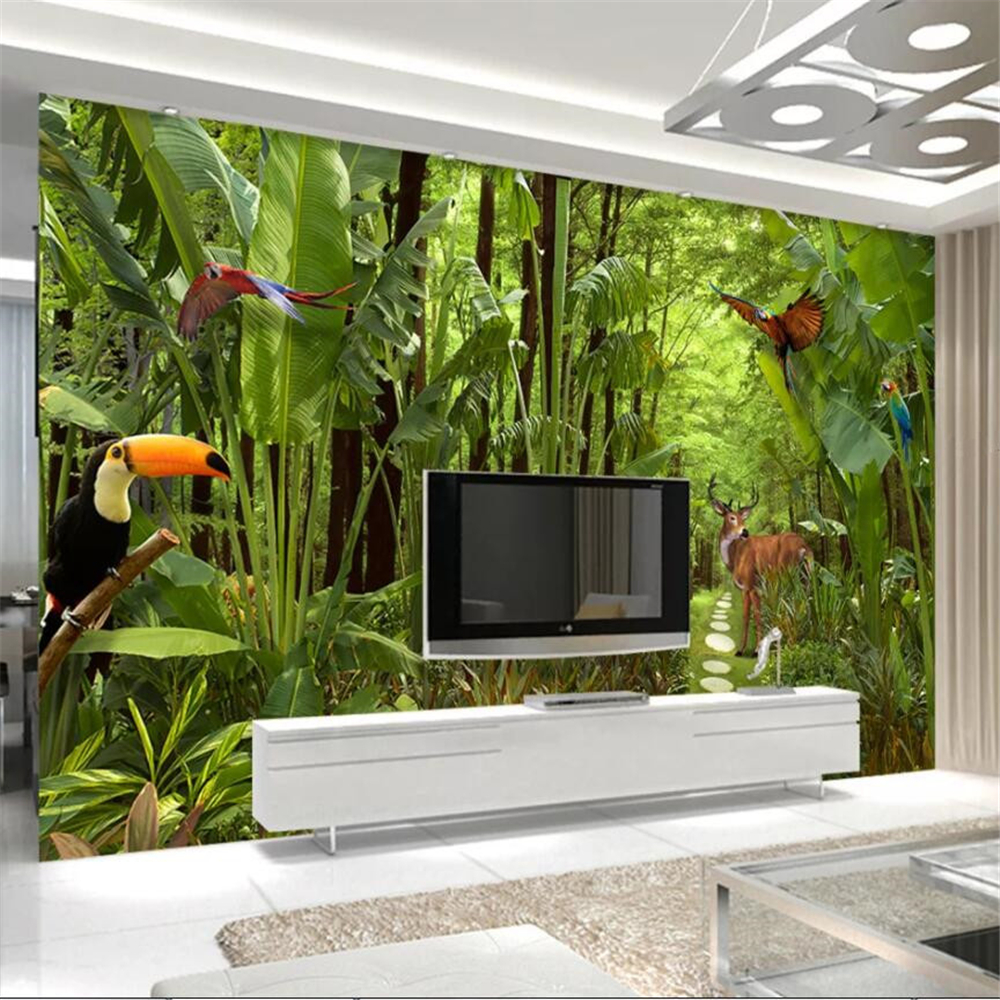 papel de parede Customized large murals fashion home decoration tropical rainforest living room wall wallpapers