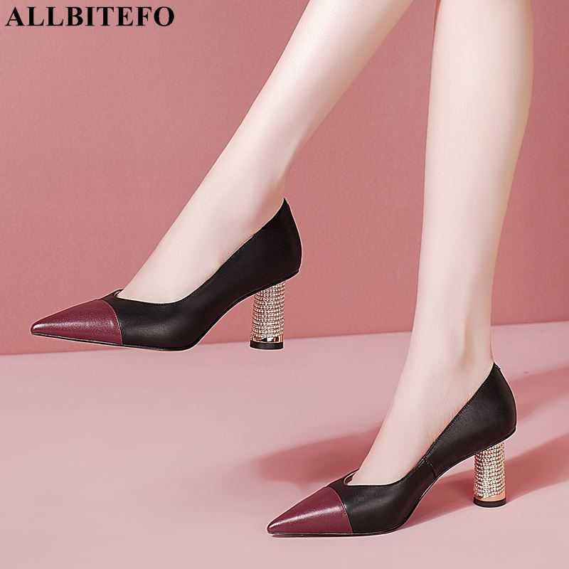 ALLBITEFO heels genuine leather high heel shoes thick heels wedding women shoes autumn/spring women high heels shoes 210611, As picture
ALLBITEFO heels genuine leather high heel shoes thick heels wedding women shoes autumn/spring women high heels shoes 210611, As picture