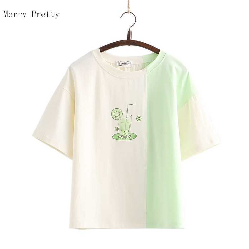 Women Cotton T Shirts Harajuku Funny Graphic Print Casual Tops Summer Short Sleeve O-neck Patchwork Ladeis Basic Tees 210526, Light green
Women Cotton T Shirts Harajuku Funny Graphic Print Casual Tops Summer Short Sleeve O-neck Patchwork Ladeis Basic Tees 210526, Light green
