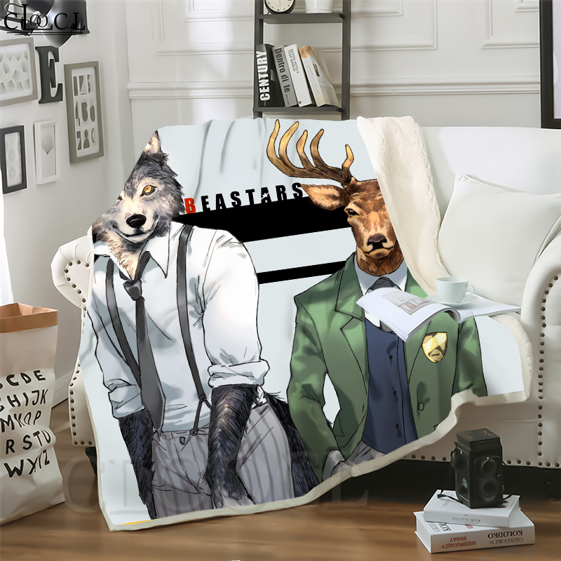 CLOOCL Anime BEASTARS Animal 3D Print Harajuku Air Conditioning Blanket Sofa Teens Bedding Throw Blankets Plush Quilt