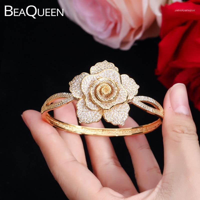 BeaQueen Nigerian African Gold Color Open Cuff Bangles Elegant Big Flower Micro Pave Cubic Zirconia Stone Women Jewelry B1481
BeaQueen Nigerian African Gold Color Open Cuff Bangles Elegant Big Flower Micro Pave Cubic Zirconia Stone Women Jewelry B1481