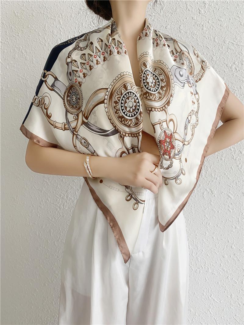 Scarves 90cm Big Square Silk Scarf Designer Hair Print Head 2022 Large Handkerchief Hijab Shawl For Women
Scarves 90cm Big Square Silk Scarf Designer Hair Print Head 2022 Large Handkerchief Hijab Shawl For Women