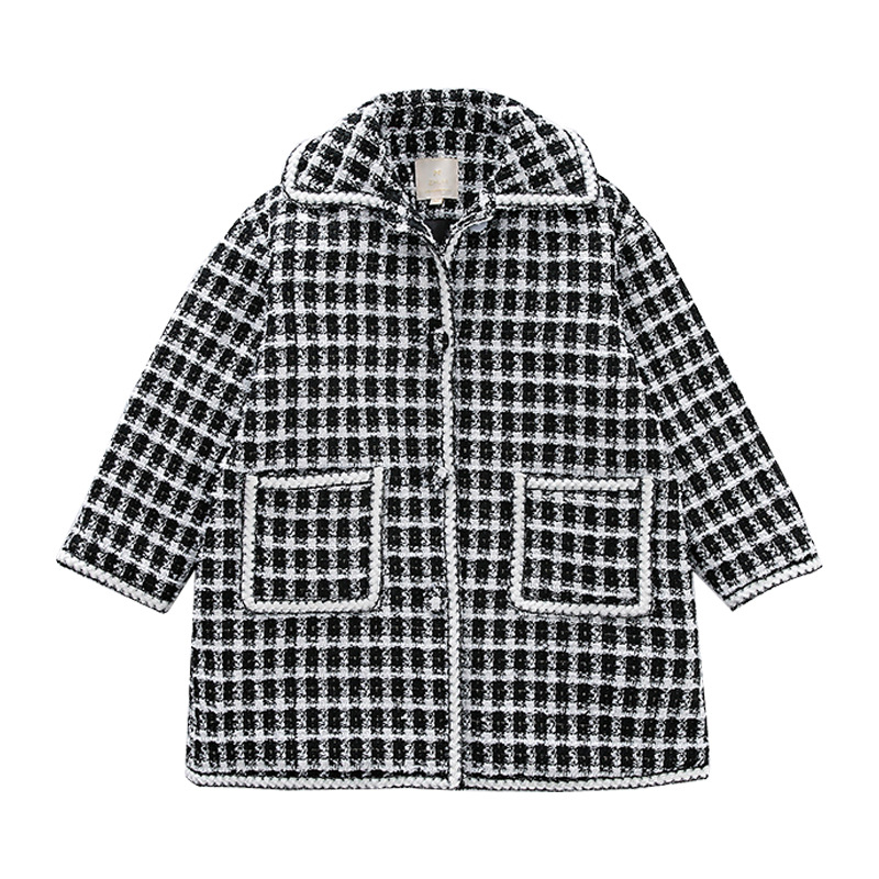 Girls woolen coat jacket 2021 autumn new black and white lattice children's coat long windbreaker autumn, Camo
Girls woolen coat jacket 2021 autumn new black and white lattice children's coat long windbreaker autumn, Camo