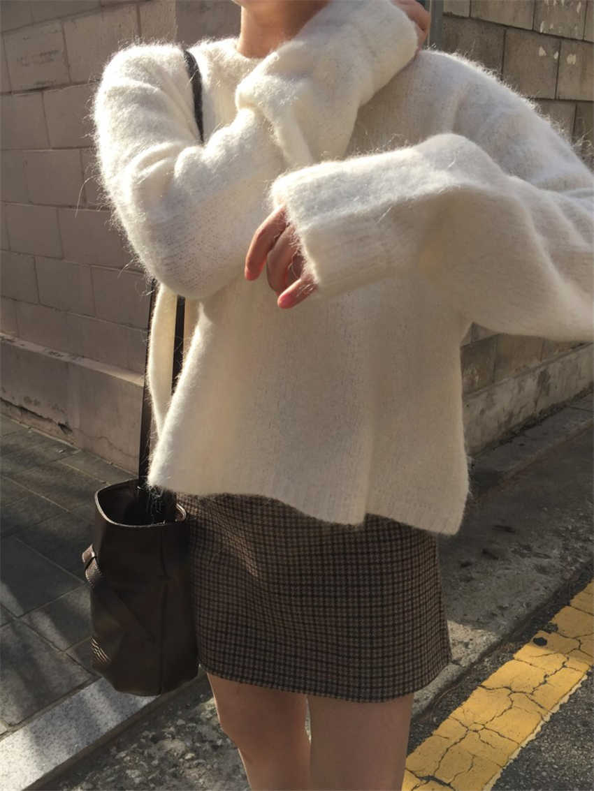 Winter Sweater Women Pullover Girls Tops Knitting Vintage Long Sleeve Autumn Elegant Female Knitted Outerwear Warm Sweater 210918