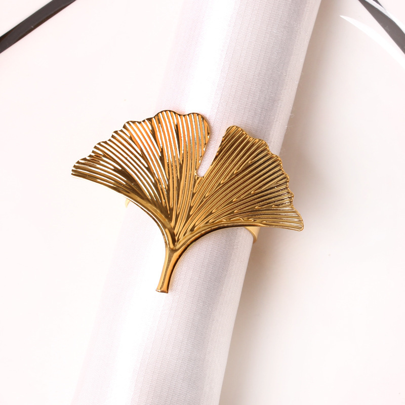 Emerald Green Napkin Ring Leaf Napkin Holder