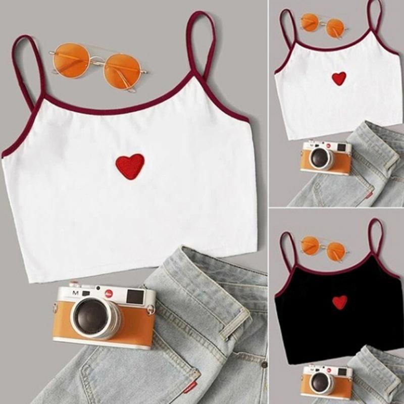Women's Tanks & Camis 2021 Fashion Trend Women Love Heart Print Crop Vest Top Casual Summer Stylish Ladies Clubwear Camisole Tank Sun-Tops, White
Women's Tanks & Camis 2021 Fashion Trend Women Love Heart Print Crop Vest Top Casual Summer Stylish Ladies Clubwear Camisole Tank Sun-Tops, White