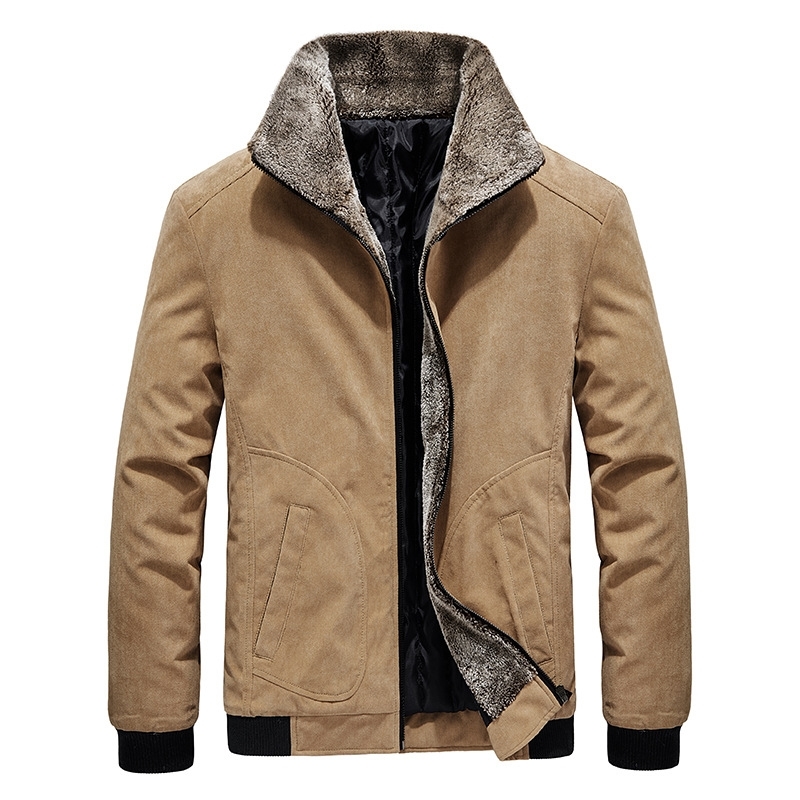 DIMUSI Winter Men's Bomber Jackets Casual Male Fur Collar Windbreaker Jacket Mens Fleece Warm Slim Corduroy Jackets Clothing 6XL T200502