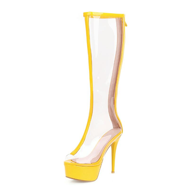 size transparent fish mouth cold boots Season 2021 sexy thin-heeled waterproof, Yellow
size transparent fish mouth cold boots Season 2021 sexy thin-heeled waterproof, Yellow