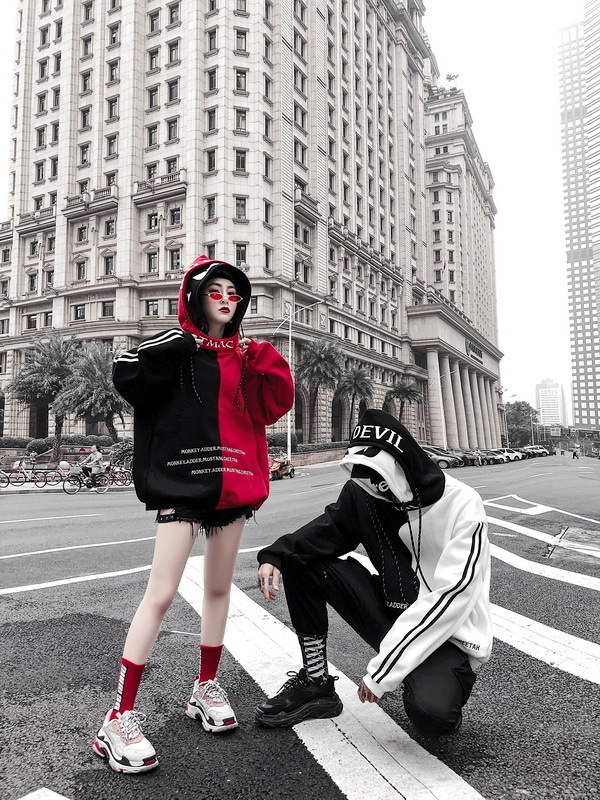 High quality stitching double cap men and women couple hoodies sweatshirts for men Hood Harajuku High Street Loose Street wear 201020