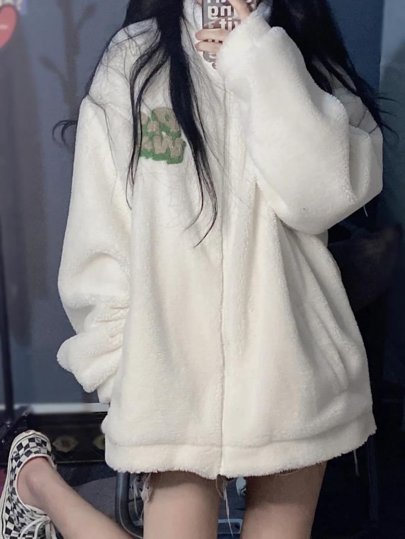 Women's Jackets Lambswool Coat Female Students Autumn And Winter Thick Lovely Lazy Wind Loose With Beige Fashion Clothes, Black;brown
Women's Jackets Lambswool Coat Female Students Autumn And Winter Thick Lovely Lazy Wind Loose With Beige Fashion Clothes, Black;brown