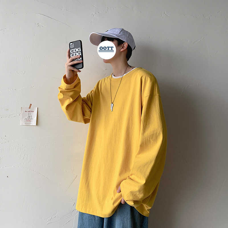 Legible Spring Autumn Long Sleeve T-shirts Men O-Neck Collar T Shirts Fashion Casual Comfortable T-Shirts 210707