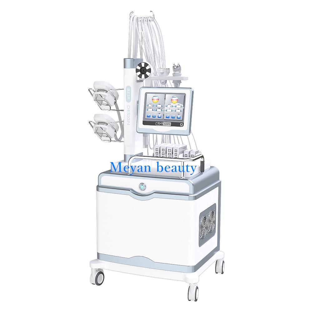 Multifunctional 4 cryotherapy +2 RF+1 Cavitation+6 Lipolaser Paddles Fat Freezing shockwave Machine