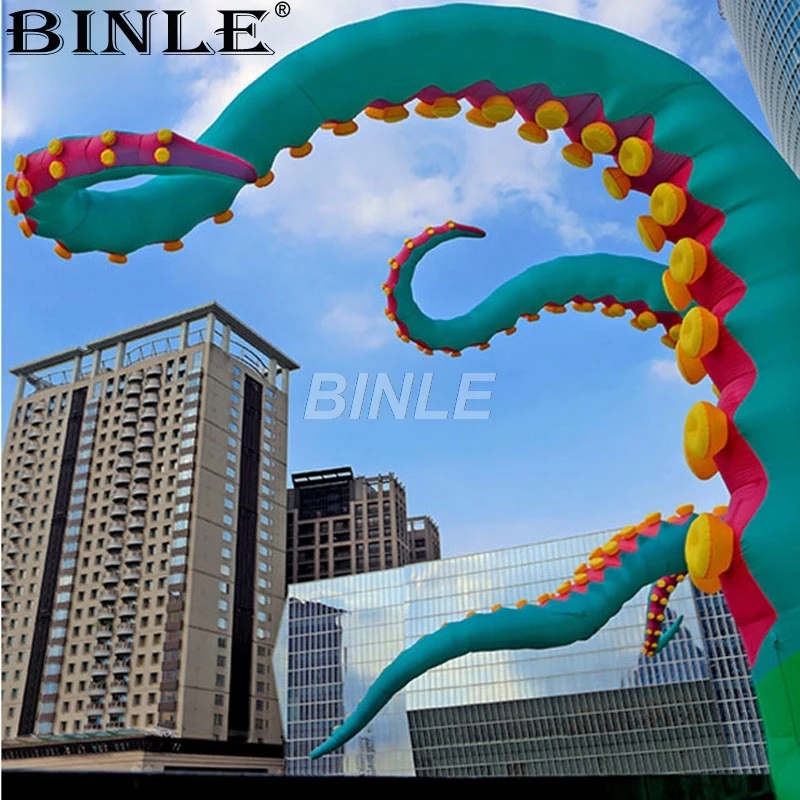3mH Customized Urban-Art outdoor green giant inflatable octopus tentacle inkfish feet for halloween decoration&party decorations toys sports
