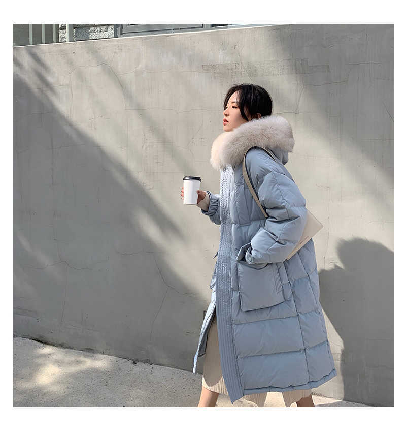 Long Down Padded Jacket Women's Winter Style Anti-season Fashion Thickening 211011