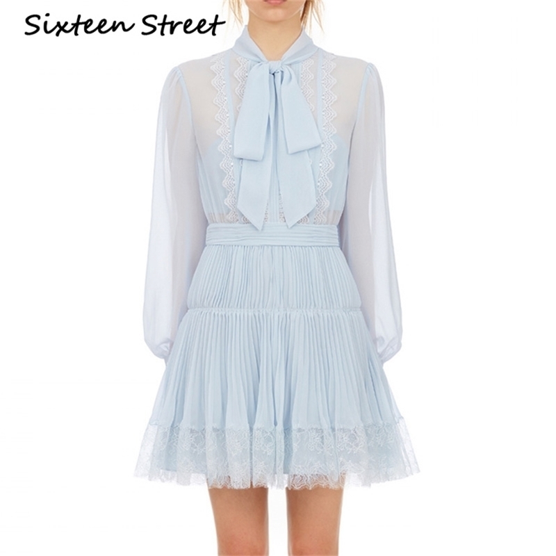 Woman Mini Dress Bow Collar Light Blue Casual Long-sleeve Vintage Elegant Short Dresses High Waist Autumn Bodycon 210603, Sky blue
Woman Mini Dress Bow Collar Light Blue Casual Long-sleeve Vintage Elegant Short Dresses High Waist Autumn Bodycon 210603, Sky blue