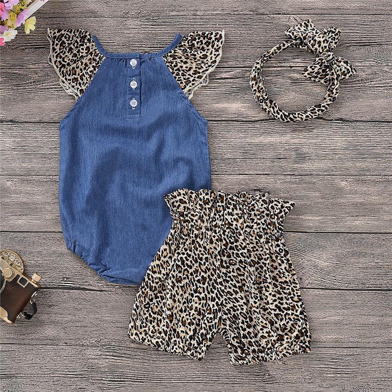 Clothing Sets Born Baby Girls Suit Sleeve Patchwork Romper Tops+Leopard Printed Bandage Shorts+Bow Headband, White
Clothing Sets Born Baby Girls Suit Sleeve Patchwork Romper Tops+Leopard Printed Bandage Shorts+Bow Headband, White