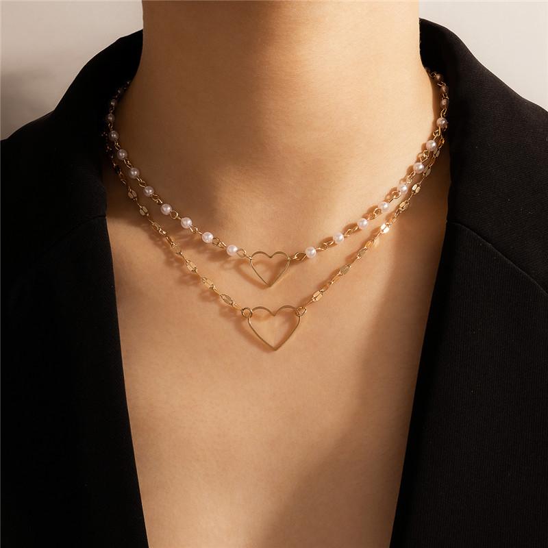 Pendant Necklaces HuaTang Elegant Love Heart Pearl Choker Necklace For Women Double Layer Clavicle Chain Female Wedding Party Jewelry
Pendant Necklaces HuaTang Elegant Love Heart Pearl Choker Necklace For Women Double Layer Clavicle Chain Female Wedding Party Jewelry