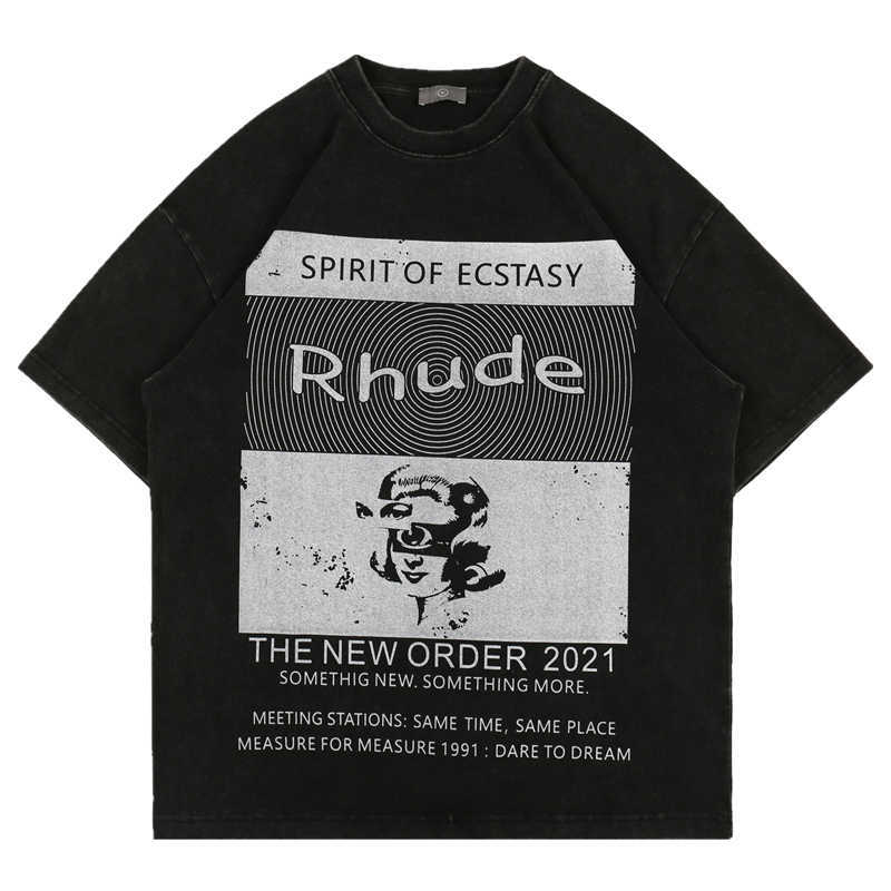 Men's T-Shirts Fashion brand rhude high street short T-shirt, used, washed dark, oversize, men's loose half sleeve T-shirt, Black
Men's T-Shirts Fashion brand rhude high street short T-shirt, used, washed dark, oversize, men's loose half sleeve T-shirt, Black