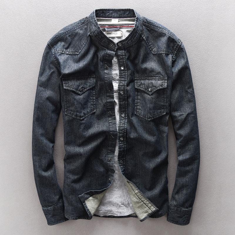 Men's Casual Shirts Fashion 2021 Arrival Mandarin Collar Long Sleeve Denim Shirt Cowboy Classic Black Blue Clothes Jeans Tops Clothing M-XXX
Men's Casual Shirts Fashion 2021 Arrival Mandarin Collar Long Sleeve Denim Shirt Cowboy Classic Black Blue Clothes Jeans Tops Clothing M-XXX