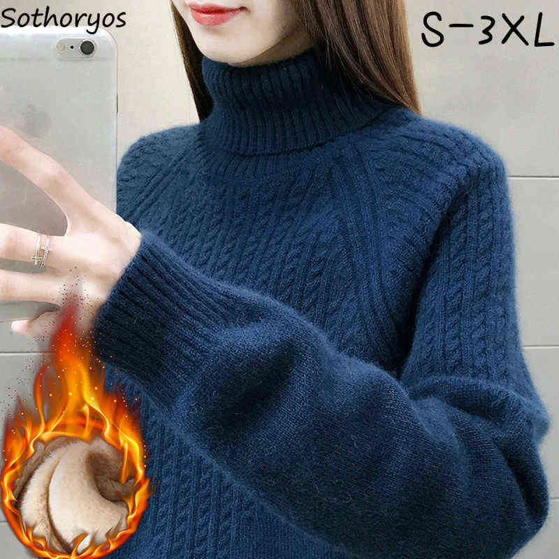 Women Turtleneck Sweaters Large Size 3XL Plus Velvet Thicker Long Sleeve 6 Colors Winter Warm Underwear Loose All-match Elegant Y1110, Navy-regular
Women Turtleneck Sweaters Large Size 3XL Plus Velvet Thicker Long Sleeve 6 Colors Winter Warm Underwear Loose All-match Elegant Y1110, Navy-regular
