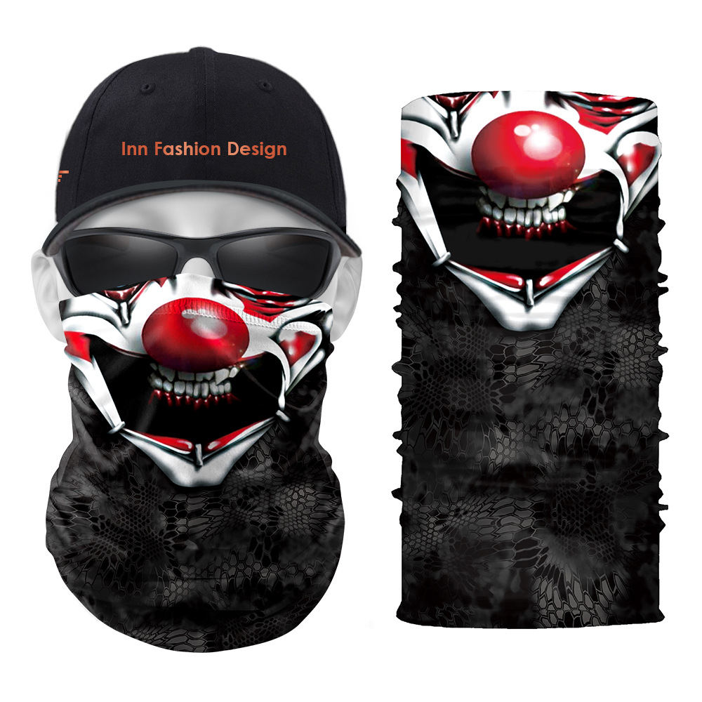 Clown Pattern Printed Magic Scarf 5 Pieces Per Package High Quality Comfortable Fashion Riding Sunscreen Seamless Wweat Absorption High Elasticity