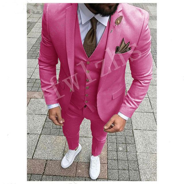 Beige Suits Men Wedding Tuxedos For Men Business Casual Groom Wear Tuxedo Trim Fit Male Blazers 3 Pieces Jacket Pants Vest Evening Party