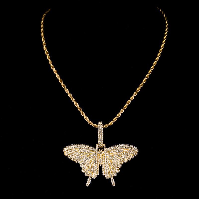 Pendant Necklaces Trendy Cute Zircon Butterfly Necklace For Women Gold Color Twist Chain Hip Hop Gothic Jewlery Accessories
Pendant Necklaces Trendy Cute Zircon Butterfly Necklace For Women Gold Color Twist Chain Hip Hop Gothic Jewlery Accessories