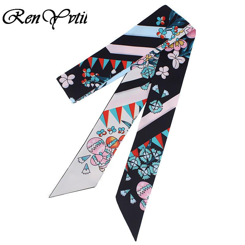 Scarves 120cm Design Floral Print Women Small Silk Bag Ribbons Fashion Head Scarf Long Hair Neckwear Choker
Scarves 120cm Design Floral Print Women Small Silk Bag Ribbons Fashion Head Scarf Long Hair Neckwear Choker