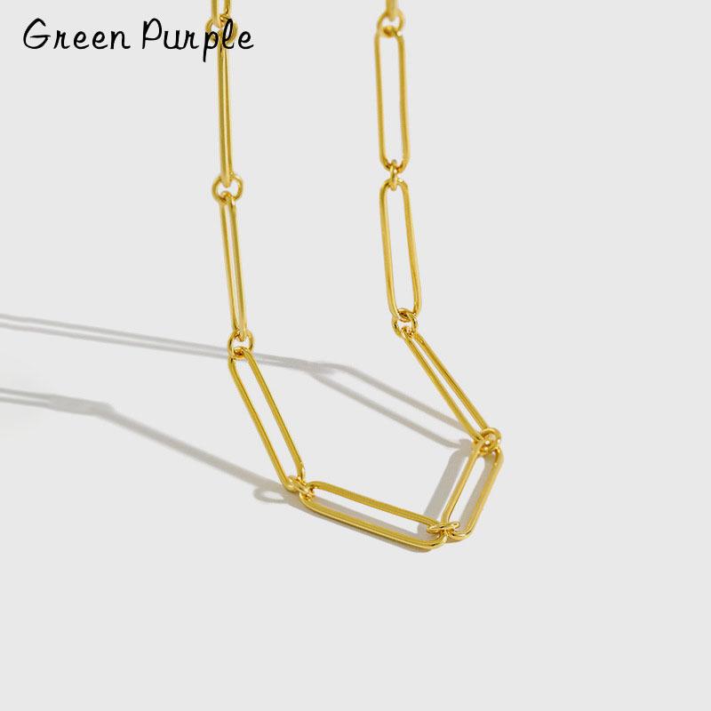 Chains GREEN PURPLE Fashion S925 Sterling Silver Necklace Simple Stackable Chain Choker Minimalist Fine Jewelry Accessories
Chains GREEN PURPLE Fashion S925 Sterling Silver Necklace Simple Stackable Chain Choker Minimalist Fine Jewelry Accessories
