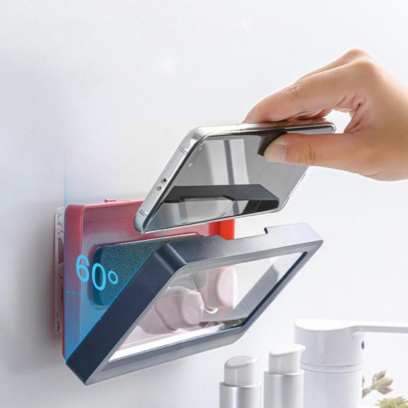 Cell Phone Mounts & Holders Bathroom Toilet Mobile Holder Box Wall Mounted Shower Storage Bracket Watching Case Waterproof Soap R8E0