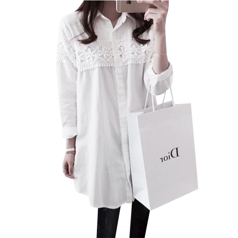 New Autumn White Lace Blouse Plus Size 4XL Women Tops Casual Loose Blouses Long Sleeve Vintage Ladies Shirts Blusas AB318 210225