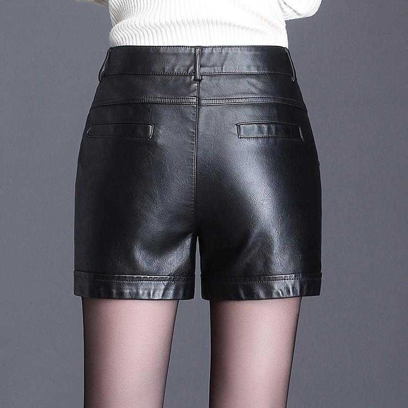 Biker PU Leather Shorts Women High Waist Quality Sexy Ladies Black Short Mujer Womens Cuir Femme 210724
