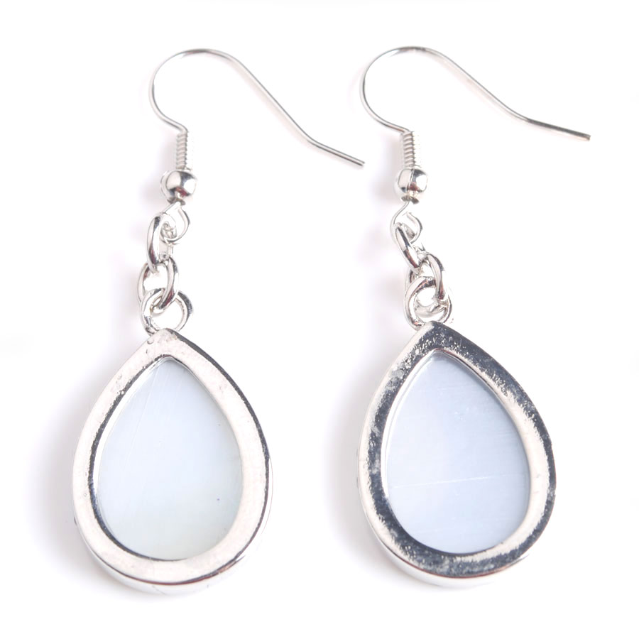 WOJIAER Natural Abalone Shell Pearl Dangle Hook Earrings Paua Oblong Oval Round Square Colorful Beads Drop Earring Jewelry BV900
