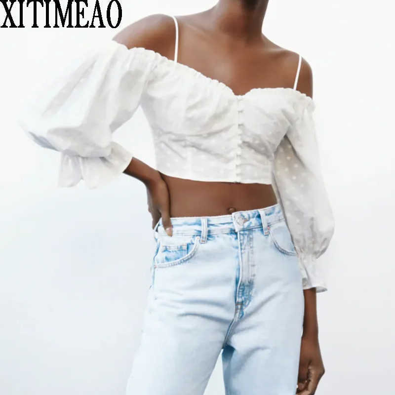 ZA White Sexy Lace Bandage Off Shoulder Shirts Summer Women Crop Long Sleeve Tops Casual Elegant Lady Wear 210604
ZA White Sexy Lace Bandage Off Shoulder Shirts Summer Women Crop Long Sleeve Tops Casual Elegant Lady Wear 210604