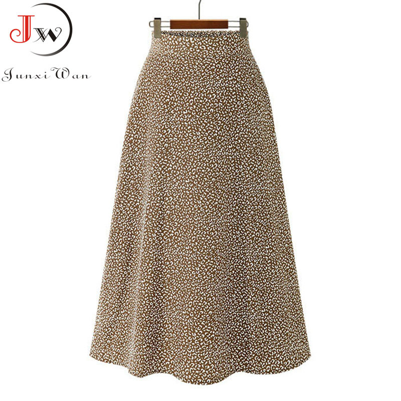 Vintage floral print chiffon skirts women Sprint Summer korean A line Pink streetwear high waist ladies midi skirt 210309