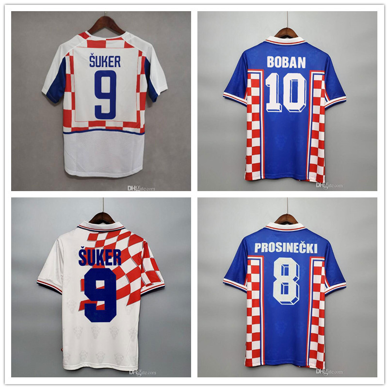 1998 2002 World Cup retro Soccer Jerseys Suker BOBAN PROSINECKI 98 99 02 Classic Vintage Home Away Blue White BILIC MODRIC Hrvatska HNS Custom Football Shirt, Black
1998 2002 World Cup retro Soccer Jerseys Suker BOBAN PROSINECKI 98 99 02 Classic Vintage Home Away Blue White BILIC MODRIC Hrvatska HNS Custom Football Shirt, Black