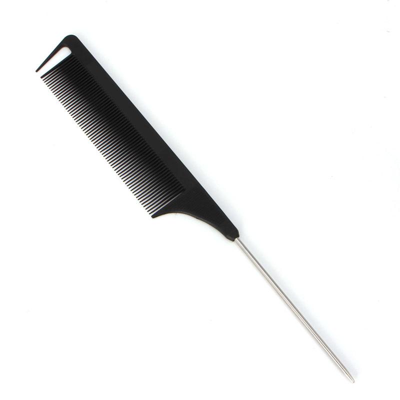 Hair Brushes 7 Types Black Fine-tooth Comb Metal Pin Hairdressing Style Rat Tail Brush Professional Salon Barber Tool