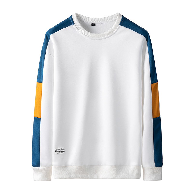 Hoodie Sweatshirt Mens Hip Hop Pullover Hoodies Streetwear Casual Fashion Clothe Round Neck Patchwork Male Outwear White Black 201020