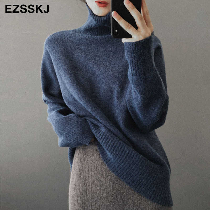 woman sweaters warm sweater oversize female women's turtleneck Autumn Winter women's wool sweater women's jumper pull long 210918